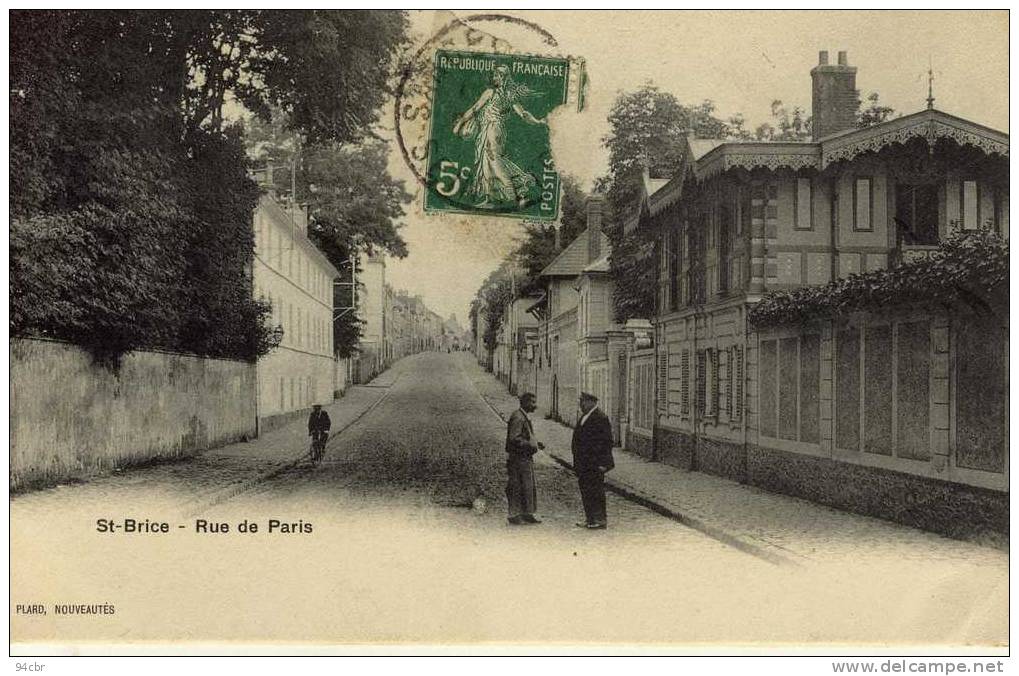 CPA (95)   SAINT BRICE SOUS FORET   Rue De Paris (leger Choc Coin Bas Droit) - Saint-Brice-sous-Forêt