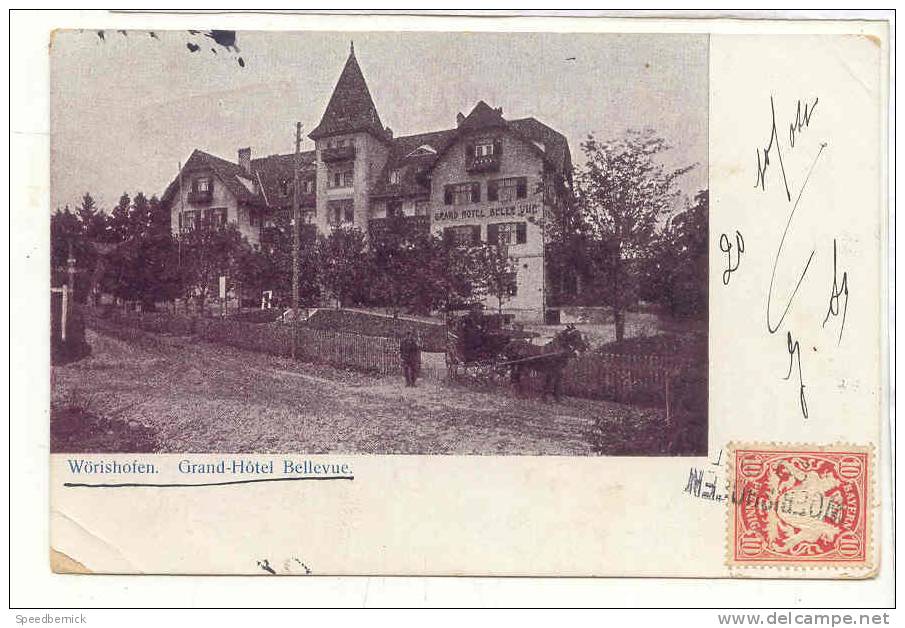 16031 Worishofen, Hotel, Grand Hotel Bellevue, Sans éditeur - Bad Windsheim