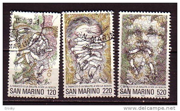 Y8862 - SAN MARINO Ss N°1050/52 - SAINT-MARIN Yv N°1006/08 - Used Stamps