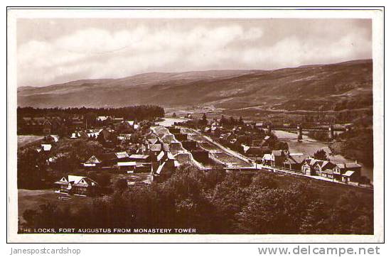 The LOCKS FORT AUGUSTUST From Monastery Tower - REAL  PHOTO - Inverness Shire SCOTLAND - Inverness-shire