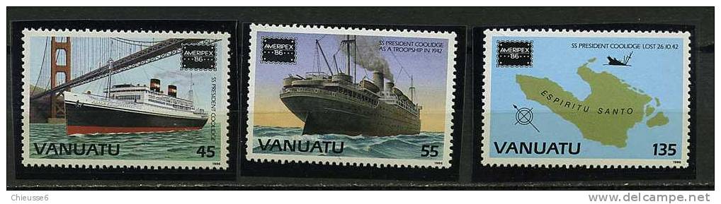 Vanuatu ** N° 740 à 742 - "Ameripex 86" Expo Philatélique - Vanuatu (1980-...)