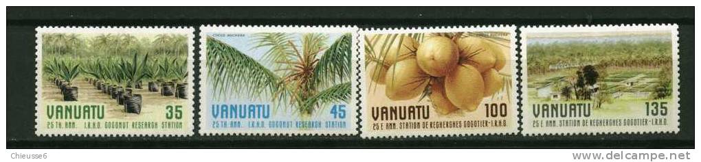 Vanuatu ** N° 759 à 762 - 25e An. De La Sation De Recherches Sur Le Cocotier - Vanuatu (1980-...)