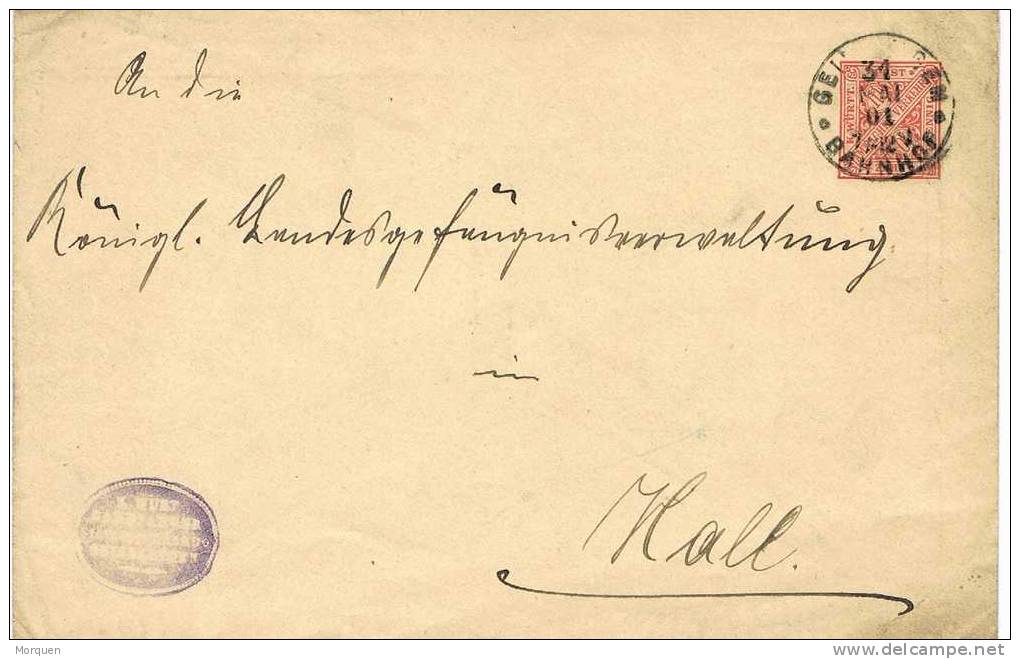 Carta Entero Postal Servicio GEISELINGEN   (Wurttemberg) 1901. Bahnhof. Estacion - Ganzsachen