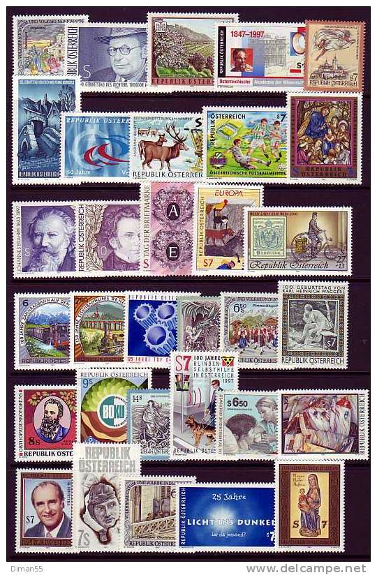 AUSTRIA - ÖSTERREICH - YEAR - JAHRGANG 1997 - MNH** - LUXUS POSTFRISCH - BARGAIN - Ganze Jahrgänge