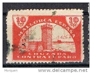 Guerra Civil. Paro Obrero MALLORCA 10 Cts Rojo - Spanish Civil War Labels