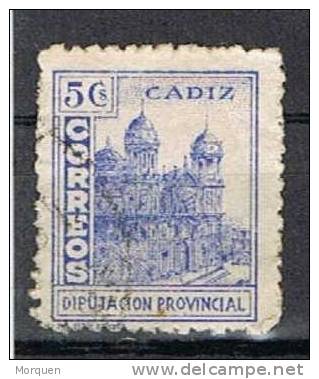 Guerra Civil. CADIZ. Diputacion Provincial 5 Cts Azul - Vignette Della Guerra Civile