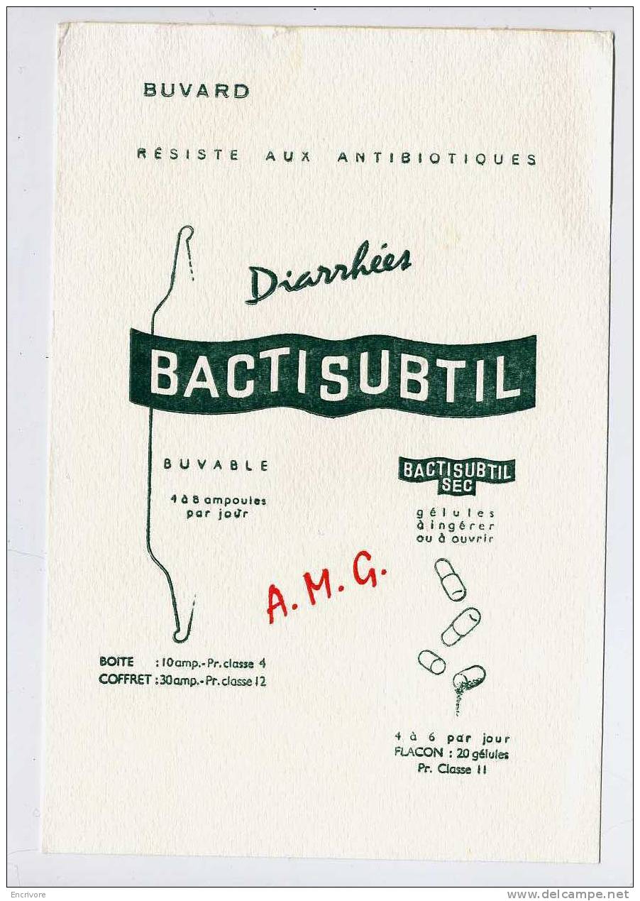 3 Buvards BACTISUBTIL - Produits Pharmaceutiques