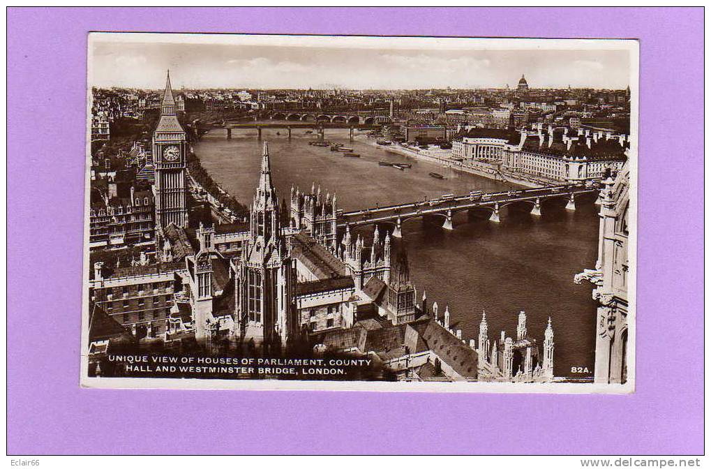 Houses Of Parliament Westminster Bridge London  Année 1951  Vue Aérienne - Houses Of Parliament