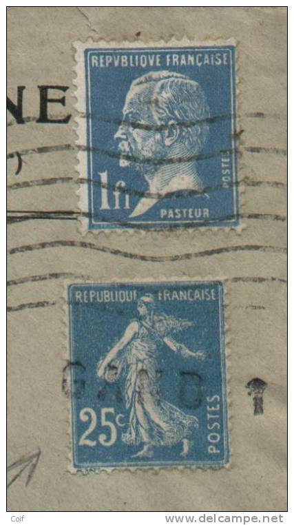 140+179 (France) Op Brief Met Stempel PARIS, Een Zegel Ontwaard Bij Aankomst Met Naamstempel (griffe) GAND 1 - Langstempel