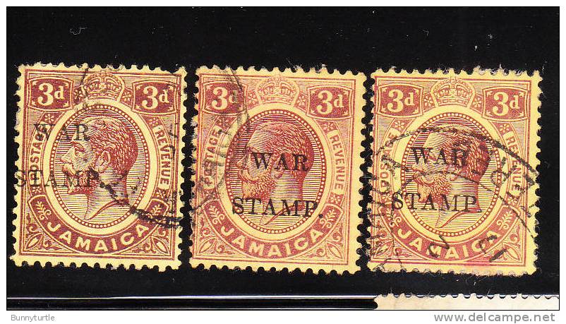 Jamaica 1917 War Tax Overprinted 3v Used - Jamaica (1962-...)