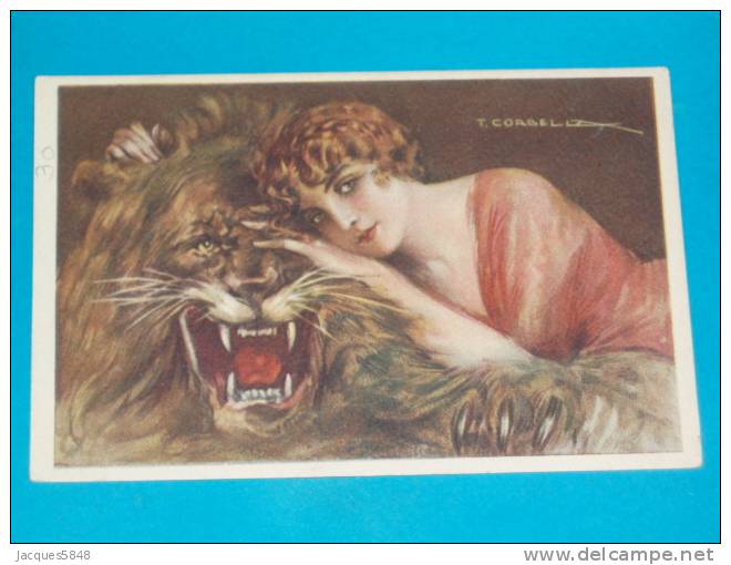 Illustrateurs)  - T. Corbella  - N° 379-4 ( La Femme Au Lion ) -  EDIT - Riservata - Gasparini - Corbella, T.