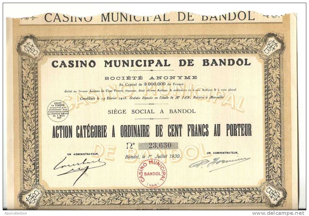 CASINO MUNICIPAL  DE BANDOL. 83 - Casino