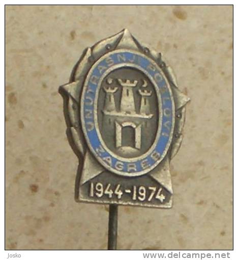 CROATIAN POLICE 1944 - 74 ( Old & Rare Enamel Pin ) Badge Police Gendarmerie Gendarmeria Policia Polizei Polizia Politie - Policia