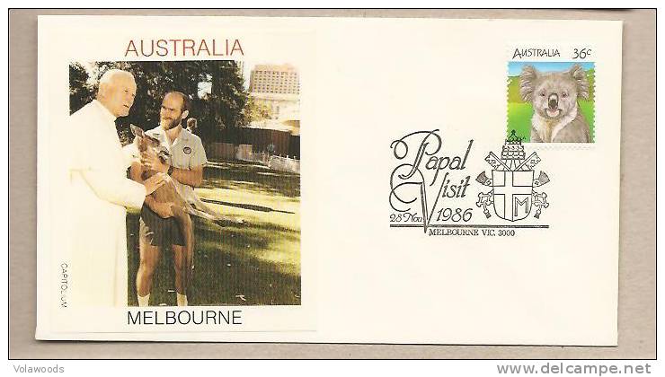 Australia - Busta Con Annullo Speciale: Visita Di S,S. Giovanni Paolo II° - 1986 - Popes