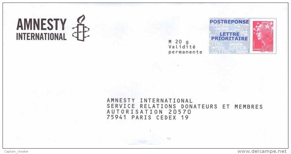 POSTREPONSE " AMNESTY INTERNATIONAL " NEUF ( 09P358 - Repiquage Beaujard ) - Prêts-à-poster: Réponse /Beaujard