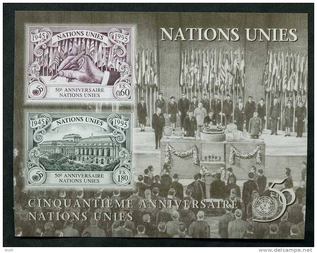 1995 Nazioni Unite Ginevra, 50° Nazioni Unite Foglietto, Serie Completa Nuova (**) - Blocs-feuillets