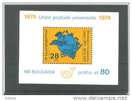 BULGARIJE 100 JAAR U.P.U. 1974 ** BLOK 48 - U.P.U.