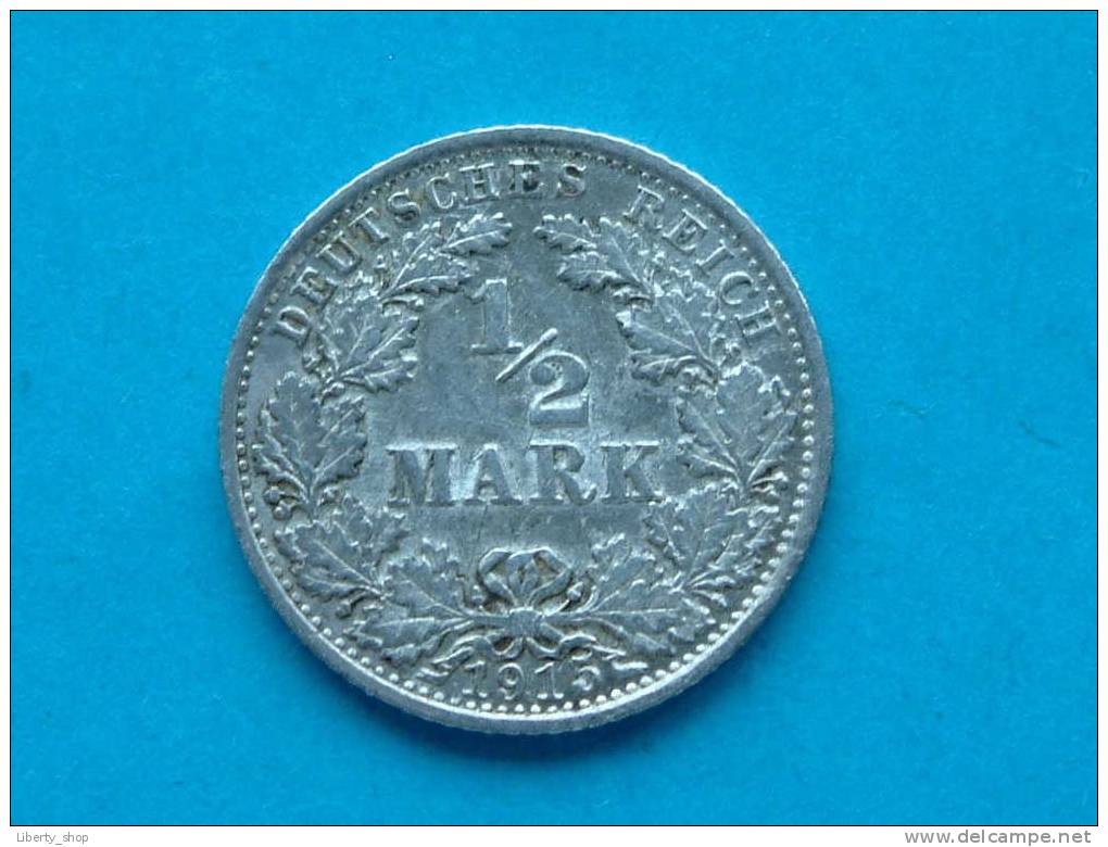 1915 G - 1/2 MARK ( Silver ) / KM 17 ( For Grade, Please See Photo ) ! - 1/2 Mark