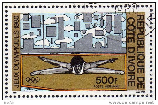 Olympiade Moskau 1980 Elfenbeinküste 653 In Block 16 O 2€ Boden-Turnen Bloque Hoja M/s Sport Bloc Olympic Sheet Bf Ivore - Côte D'Ivoire (1960-...)