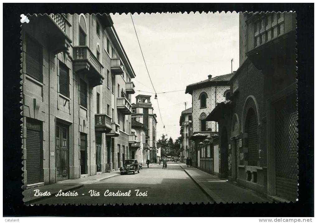 S1286 CARTOLINA ILLUSTRATA LOMBARDIA VARESE BUSTO ARSIZIO VIA CARDINAL TOSI FG.NV. - Busto Arsizio