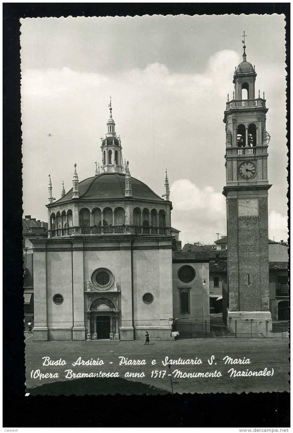 S1288 CARTOLINA ILLUSTRATA LOMBARDIA VARESE BUSTO ARSIZIO PIAZZA E SANTUARIO S. MARIA  FG.NV. - Busto Arsizio