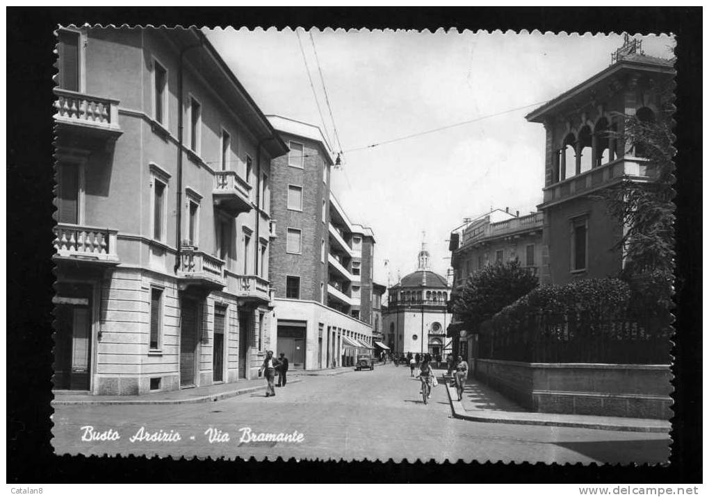 S1289 CARTOLINA ILLUSTRATA LOMBARDIA VARESE BUSTO ARSIZIO VIA BRAMANTE FG.NV. - Busto Arsizio