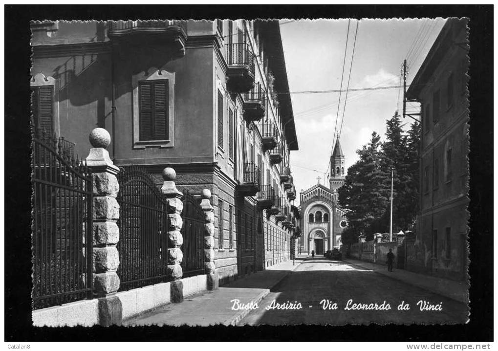 S1290 CARTOLINA ILLUSTRATA LOMBARDIA VARESE BUSTO ARSIZIO VIA LEONARDO DA VINCI FG.NV. - Busto Arsizio