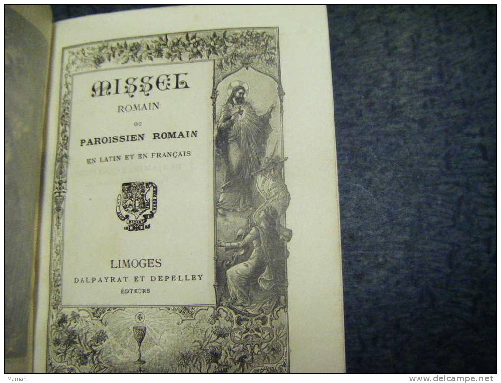 missel paroissien  romain en latin et en francais--limoges dalpayrat et depelley14.5 x11x2.5cm´epaisseur couverture cuir