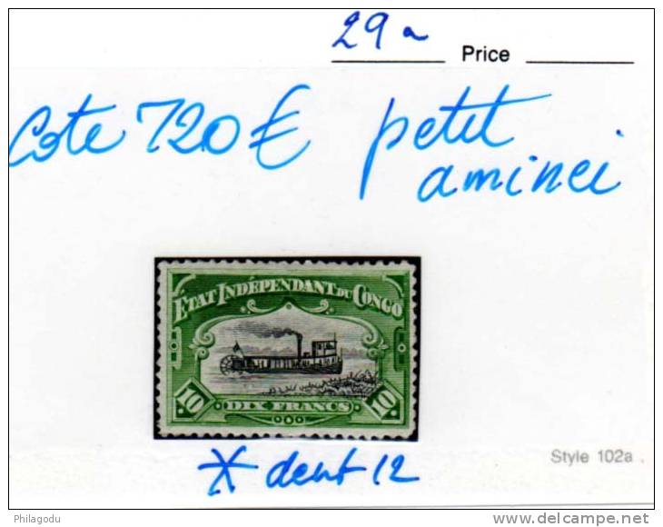 1894, Mols ; Bateau, N° 29a*  (dent12) Charnière (petit Amincis), Cote 850 € En 2015 - Unused Stamps