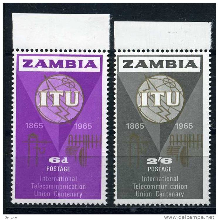 ZAMBIA 1965 ITU Yvert Cat. N° 18/19  Absolutely Perfect MNH ** - Zambia (1965-...)