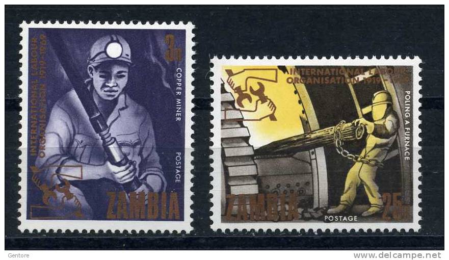 ZAMBIA 1969 Int. Work Organisation Yvert Cat. N° 55/56  Absolutely Perfect MNH ** - Zambie (1965-...)