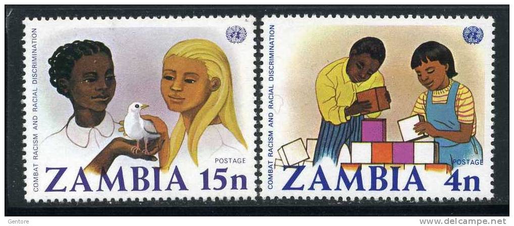 ZAMBIA 1977 Against Racism (odd Value) Yvert Cat. N° 174-176  Absolutely Perfect MNH ** - Zambia (1965-...)