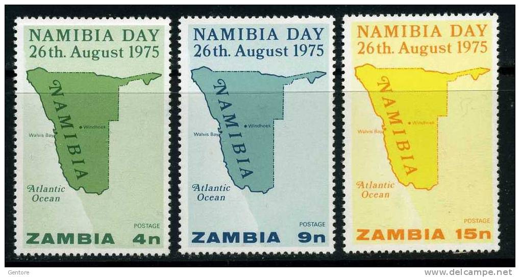 ZAMBIA 1975 Namibia (odd Value) Yvert Cat. N° 147-48-49  Absolutely Perfect MNH ** - Zambia (1965-...)