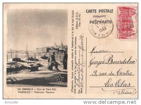 13 MARSEILLE ESPERANTO  1949 Coin Du Vieux Port - Esperanto