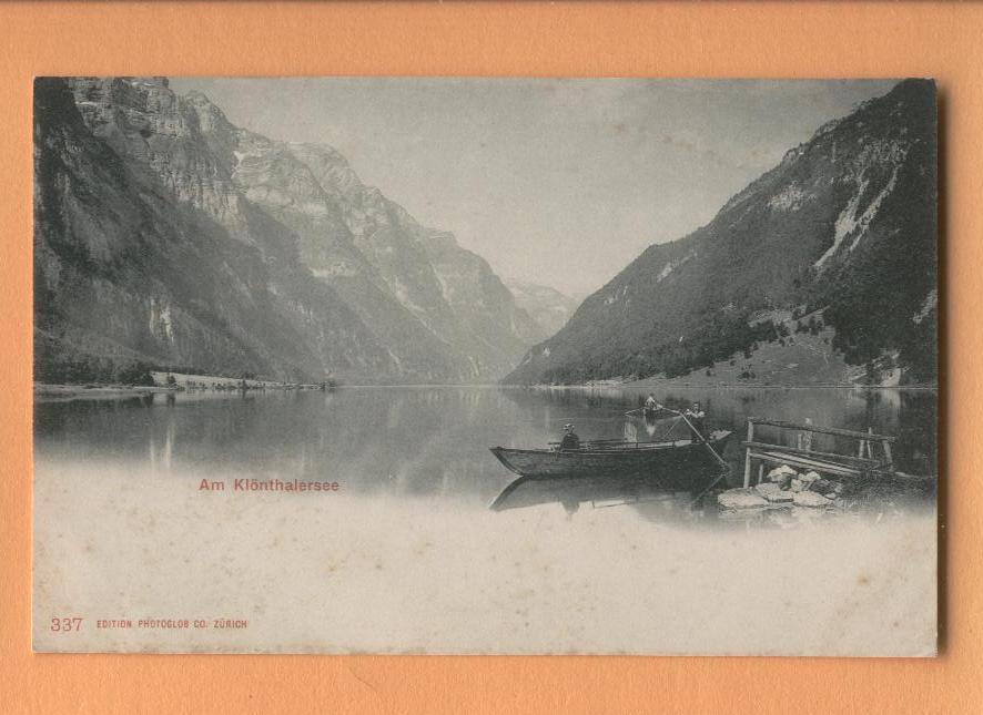 H1042 Am Klönthalesee Klönthal Barque De Pécheur Sur Le Lac. ANIME.BELEBT.Pioneer.Photoglob 337 - Other & Unclassified