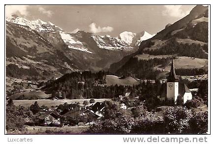 FRUTIGEN . KIRCHE MIT DOLDENHÖRNER  BALMHORN & ALTELS. - Frutigen