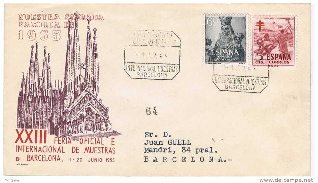 6355. Carta Certificada BARCELONA 1965. Feria Internacional Muestras. Sagrada Familia - Brieven En Documenten