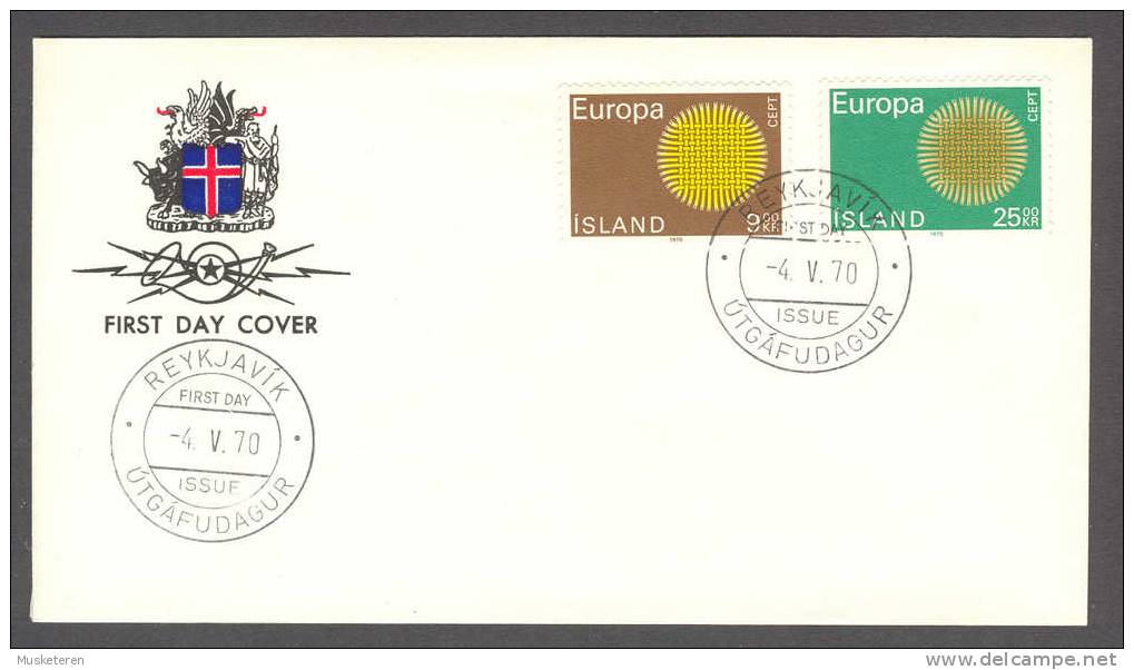 Iceland 1970 FDC Cover Europa CEPT - FDC