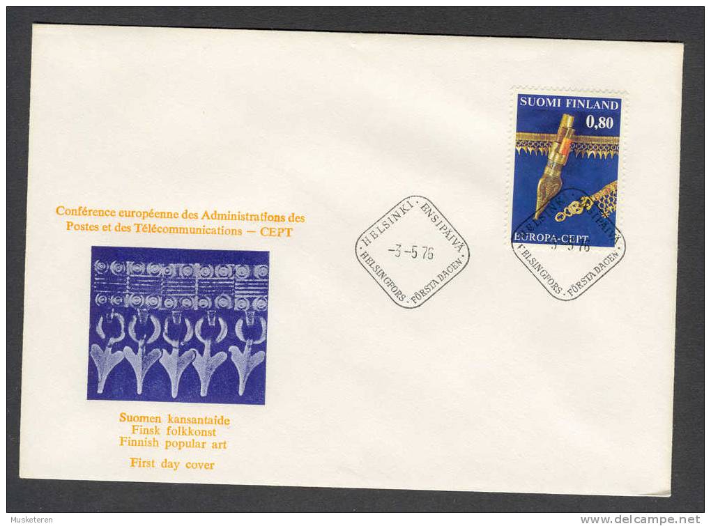 Finland 1976 FDC Cover Europa CEPT Kunsthandwerk Arts And Crafts - FDC