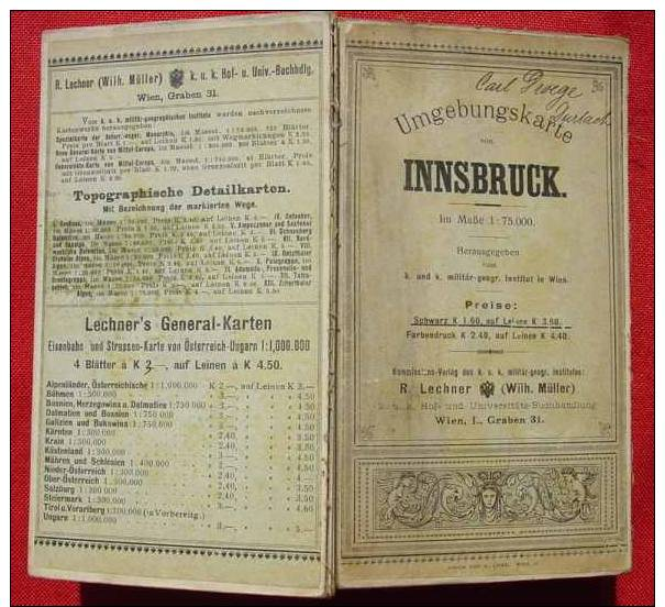 Landkarte Innsbruck, Um 1920 ? (0080031) - Altri & Non Classificati