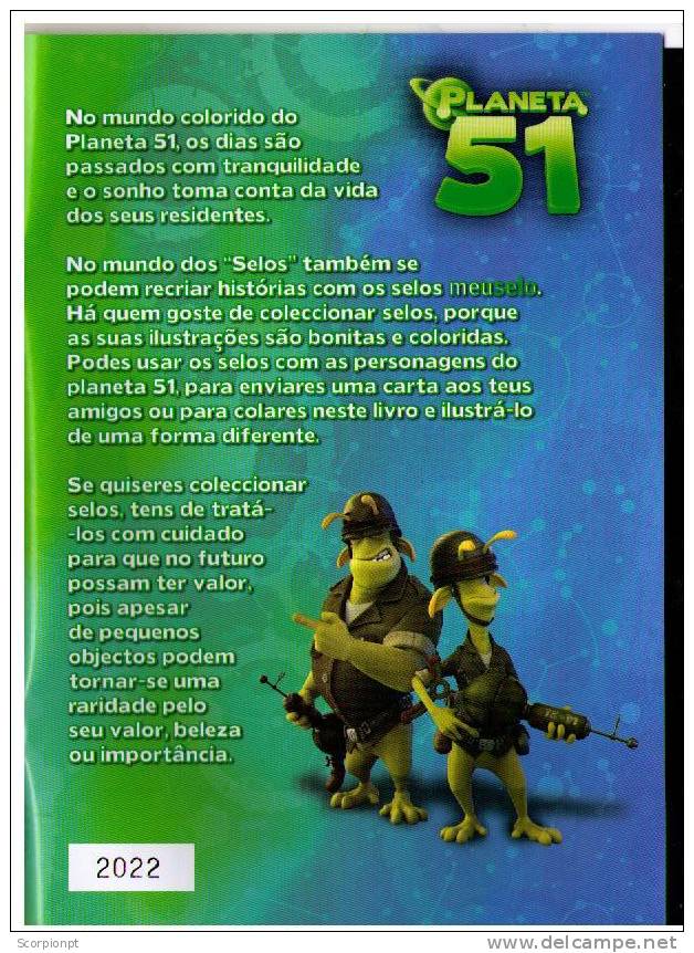 Sp1241 PORTUGAL Cine Cinéma Carnet 6T Personnalisés Planète 51 Film D'animation Comics Personalized S.booklet Planet 51 - Postzegelboekjes