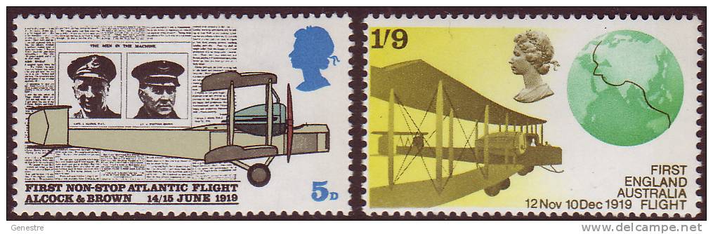 Grande-Bretagne - Y&T  558 à 559 (SG  791 Et 795) ** (MNH) - 1st Flights - Unused Stamps
