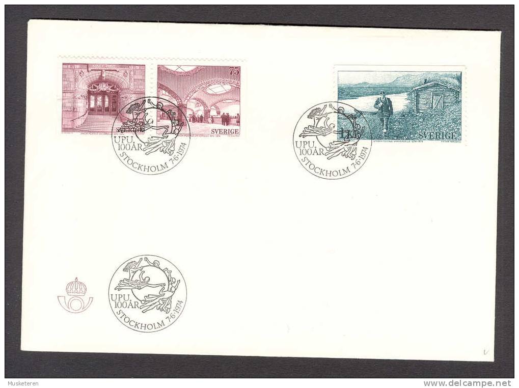 Sweden 1974 FDC Cover UPU Weltpostverein 100 Years Anniversary - FDC