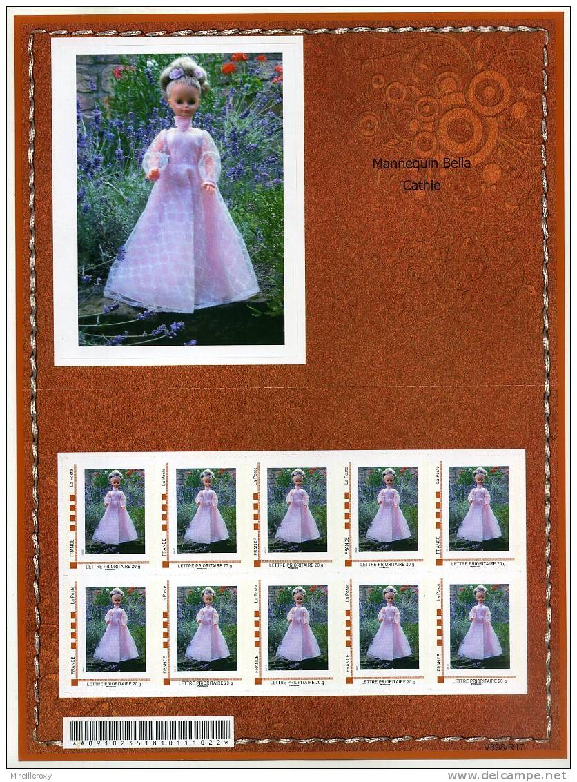 PLANCHE DE TIMBRES PERSONNALISEES  POUPEE MANNEQUIN BELLA CATHIE - Zonder Classificatie