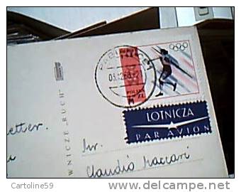 POLONIA POLSKA VIA AEREA AIR MAIL  AVION  Sport Olimpiadi 1968    VB1968 CH1017 - Lettres & Documents