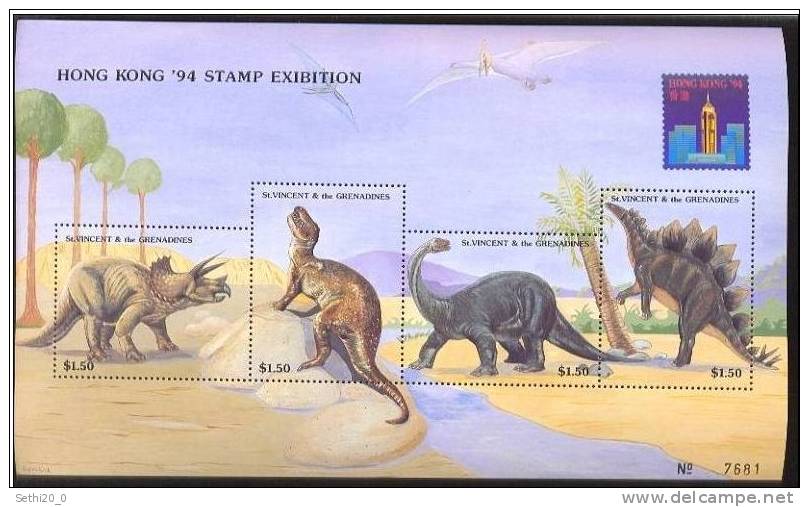 Saint Vincent Grenadines  Prehistory/Prehistoire Dinosaurs - Prehistory