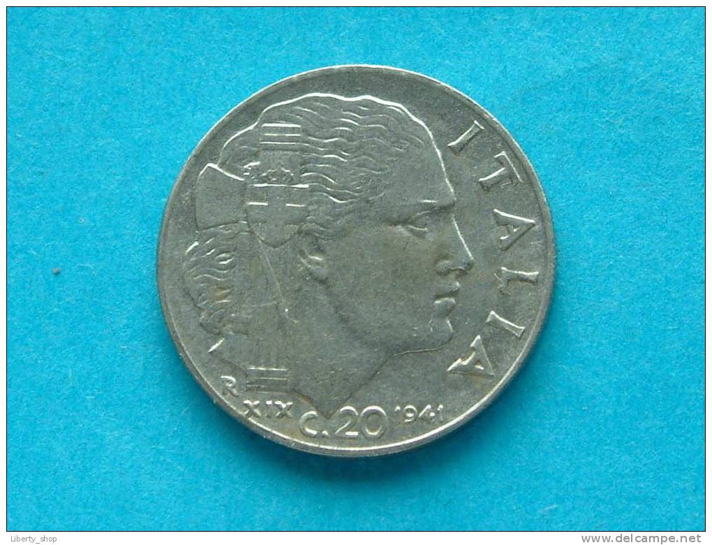 1941 - 20 Centesimi / KM 75 B (?) - ( For Grade, Please See Photo ) ! - 1900-1946 : Victor Emmanuel III & Umberto II