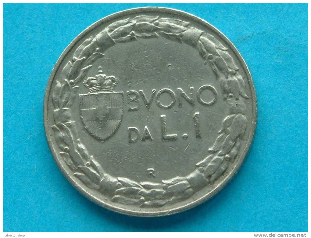 1924 - 1 LIRA / KM 62 (?) - ( For Grade, Please See Photo ) ! - 1900-1946 : Victor Emmanuel III & Umberto II