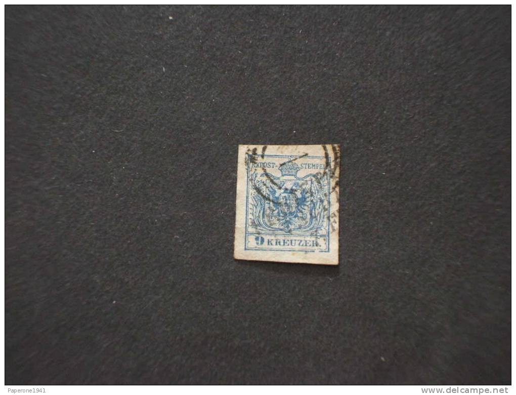 L.V.-IMPERO AUSTRIACO-1850 STEMMA 9kr. ANNULLO: ... DISTRIBUZIONE....,ecc.. - Lombardy-Venetia