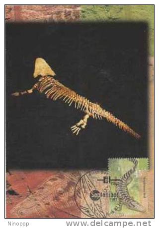 Australia- 1997 Wildlife Of Ancient Australia,45cAmphibian  Maximum Card - Fossiles